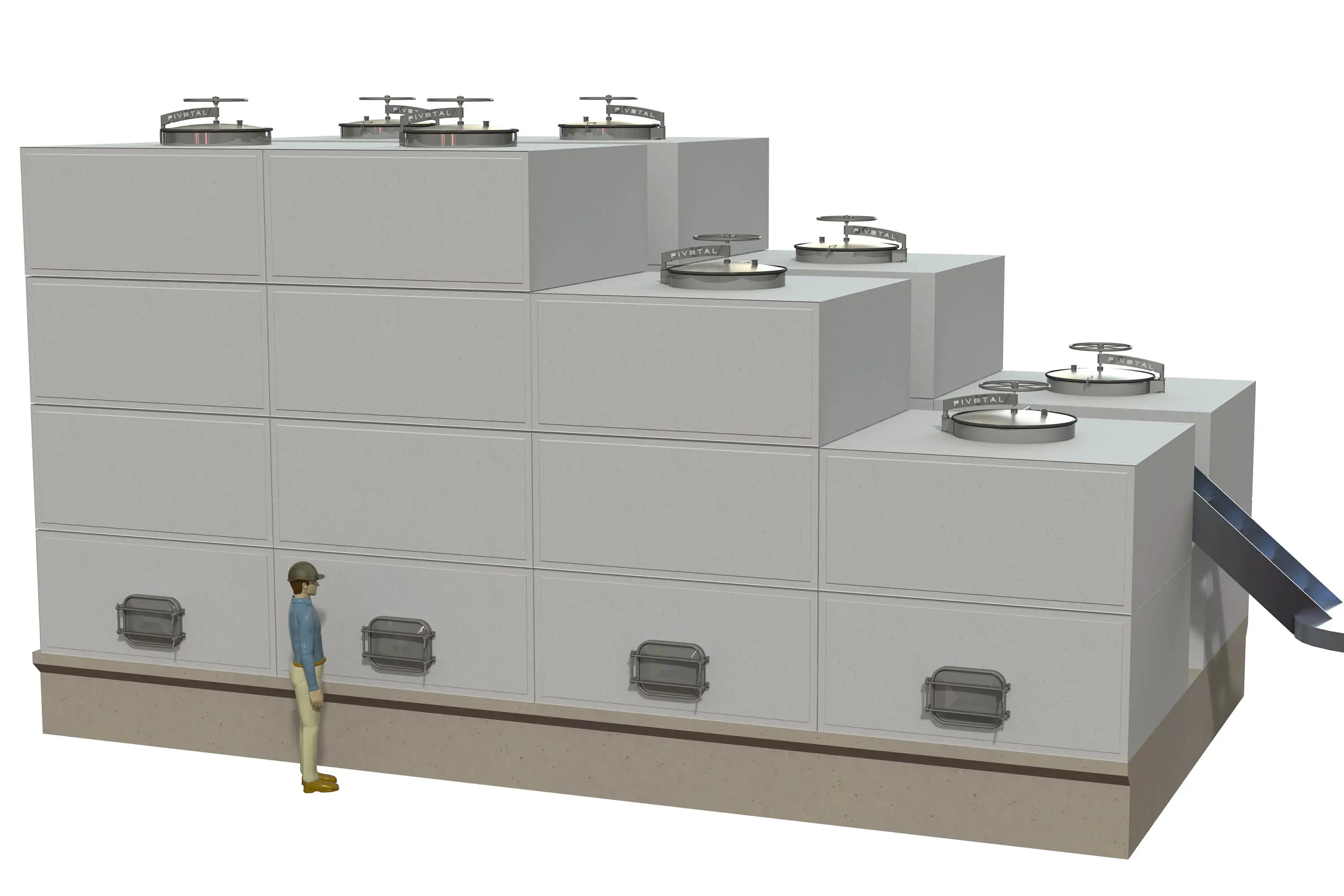 model of segment  concrete wine tanks
